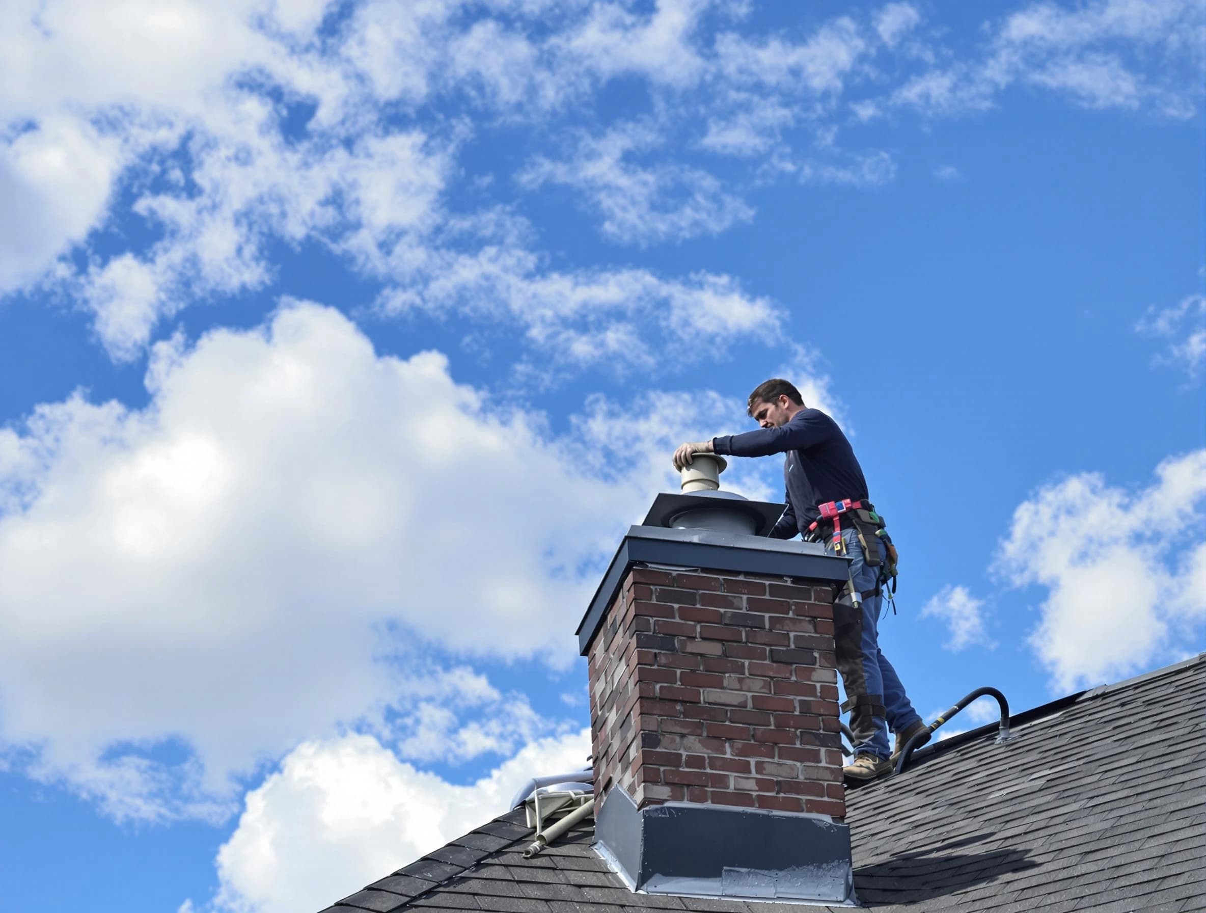 Park City Chimney Sweep installing a sturdy chimney cap in Park City, UT