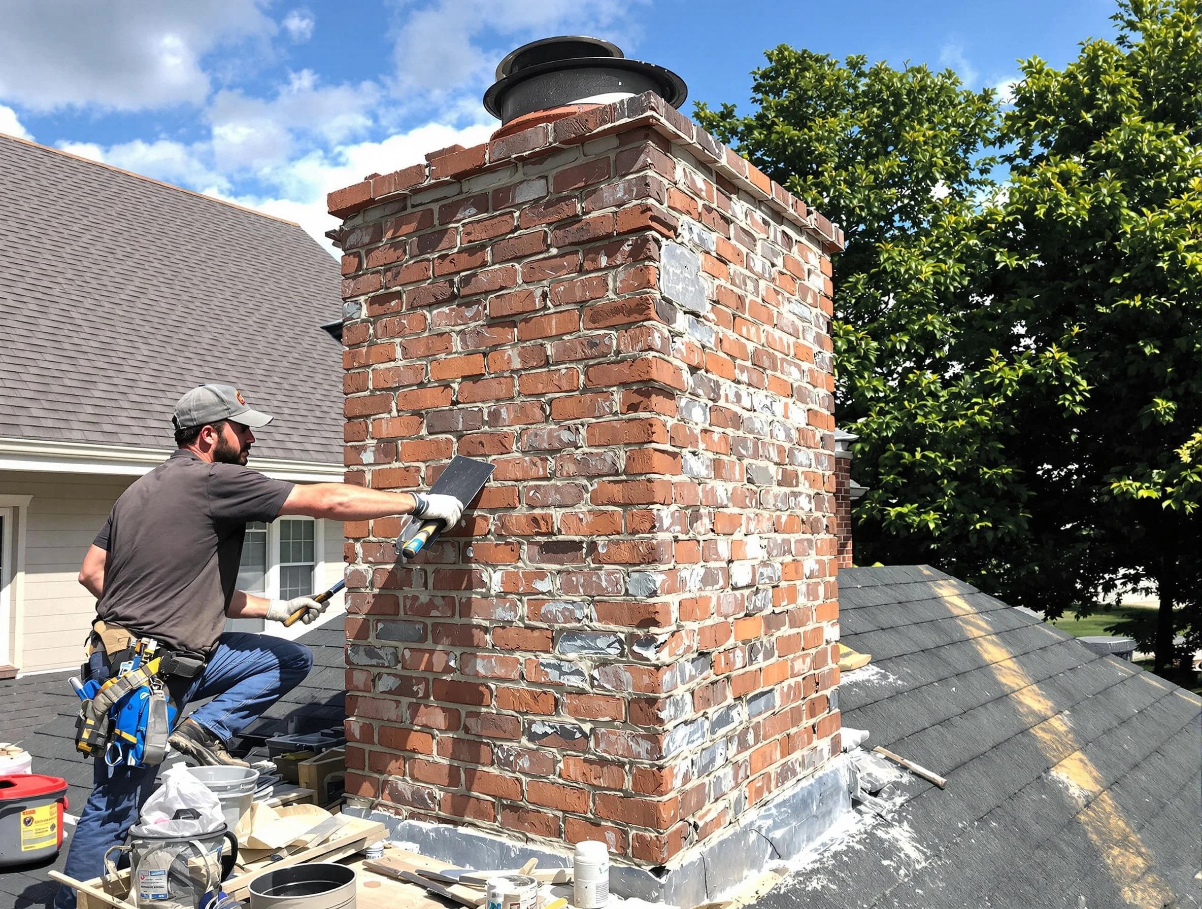 Completed chimney rebuild by Park City Chimney Sweep in Park City, UT