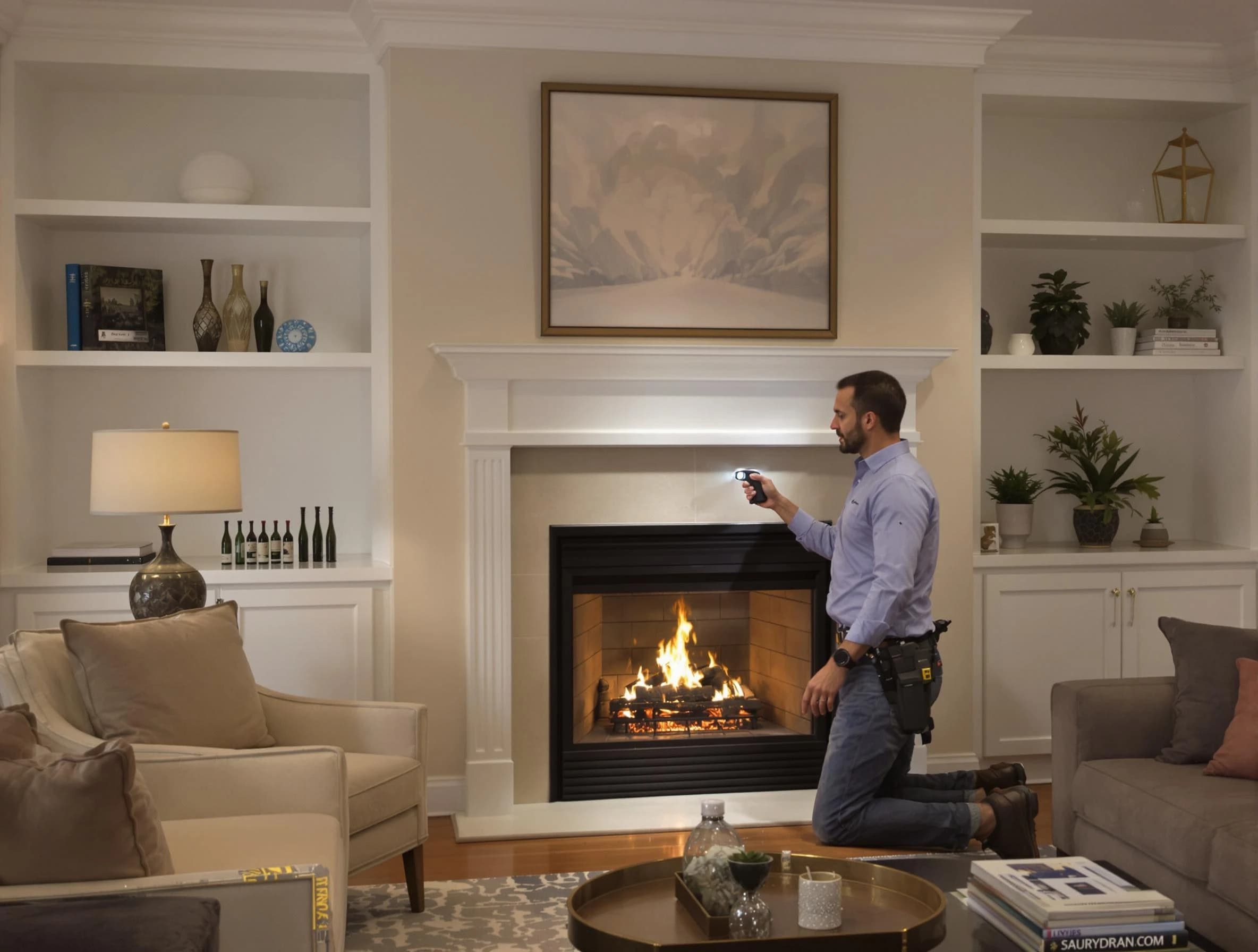 Park City Chimney Sweep conducting a fireplace safety inspection in Park City, UT