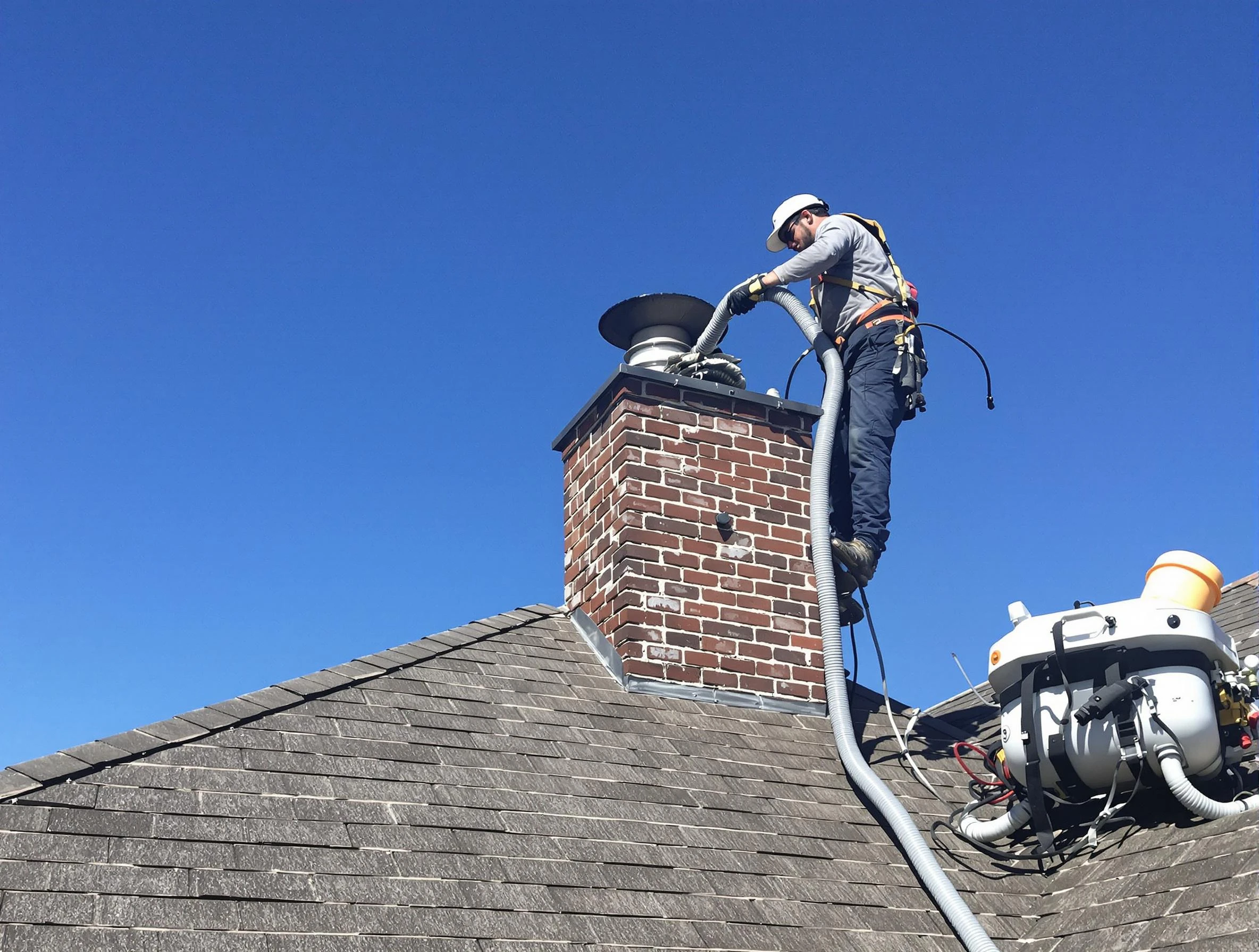 Dedicated Park City Chimney Sweep team member cleaning a chimney in Park City, UT