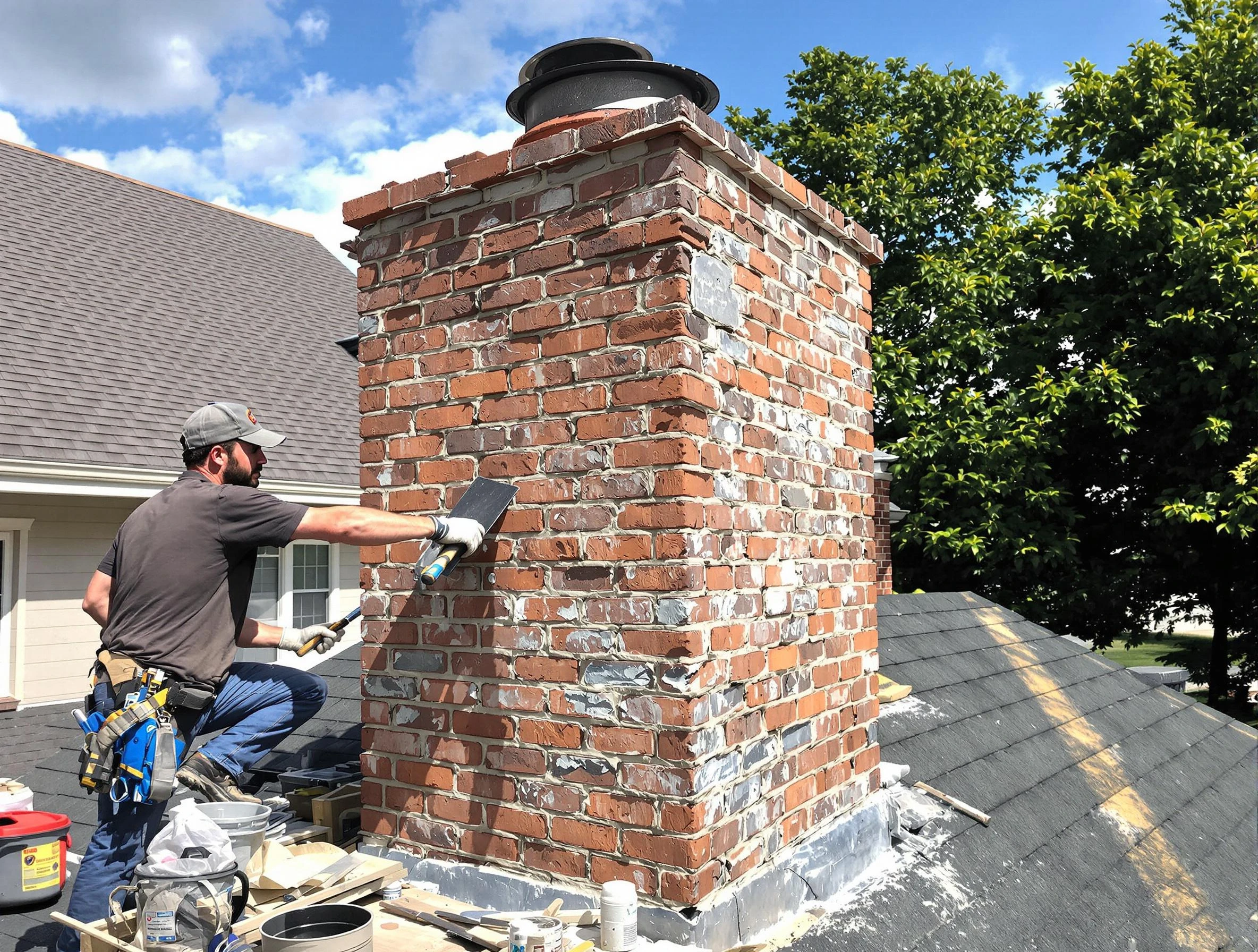 Completed chimney rebuild by Park City Chimney Sweep in Park City, UT