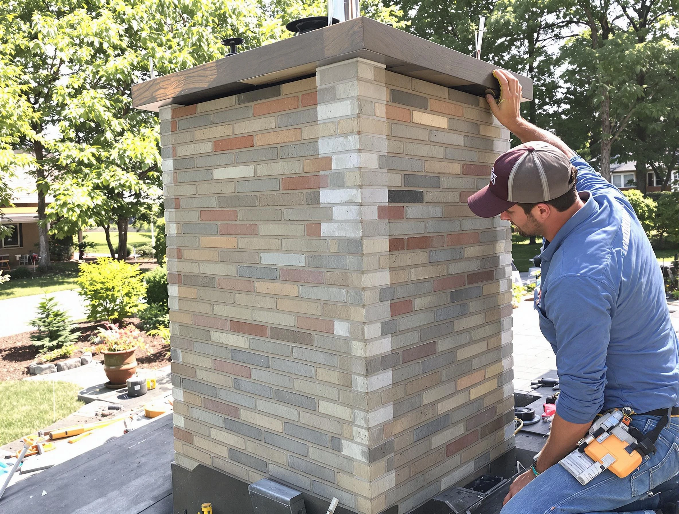 Park City Chimney Sweep completing a modern chimney remodel in Park City, UT
