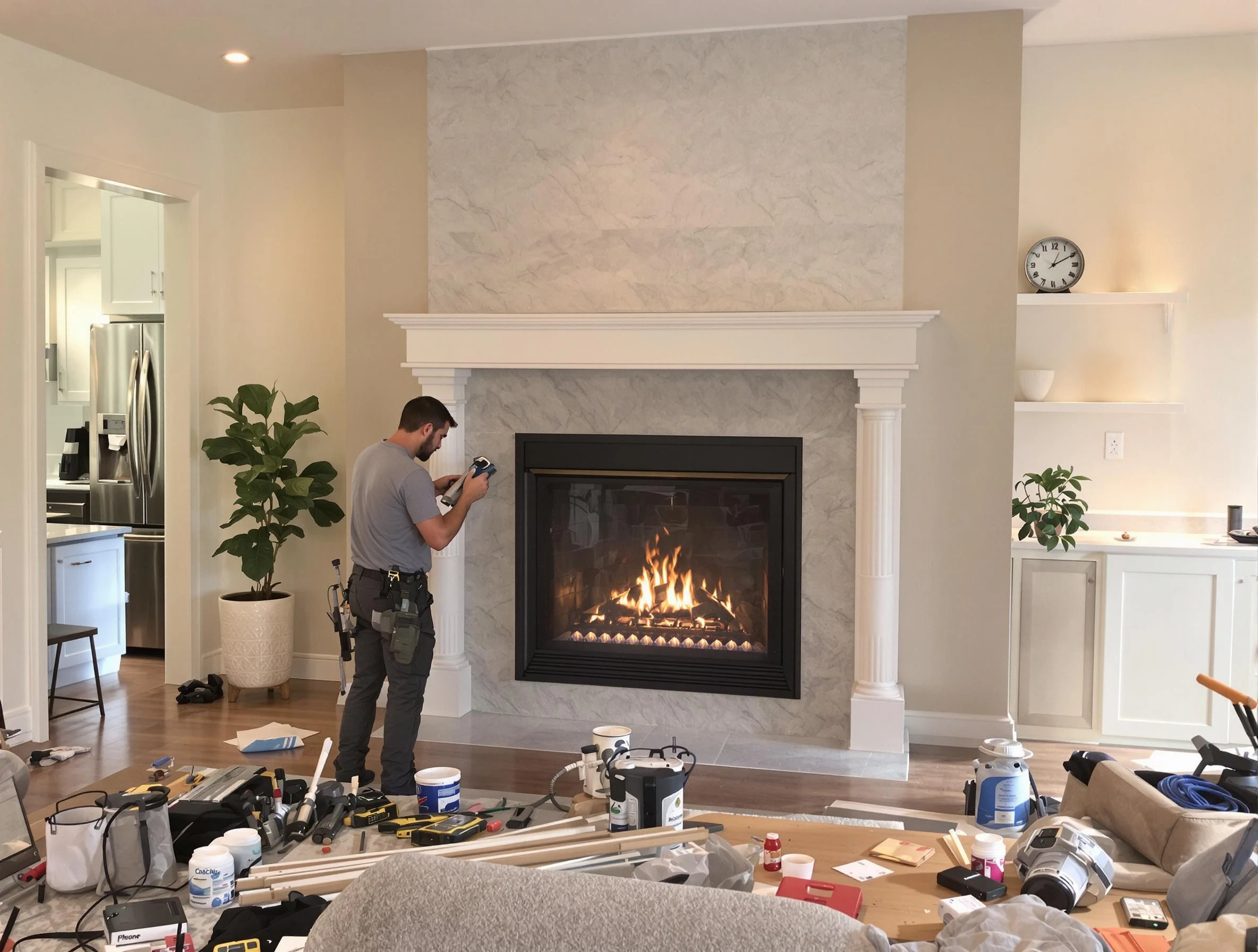 Newly installed fireplace by Park City Chimney Sweep in Park City, UT