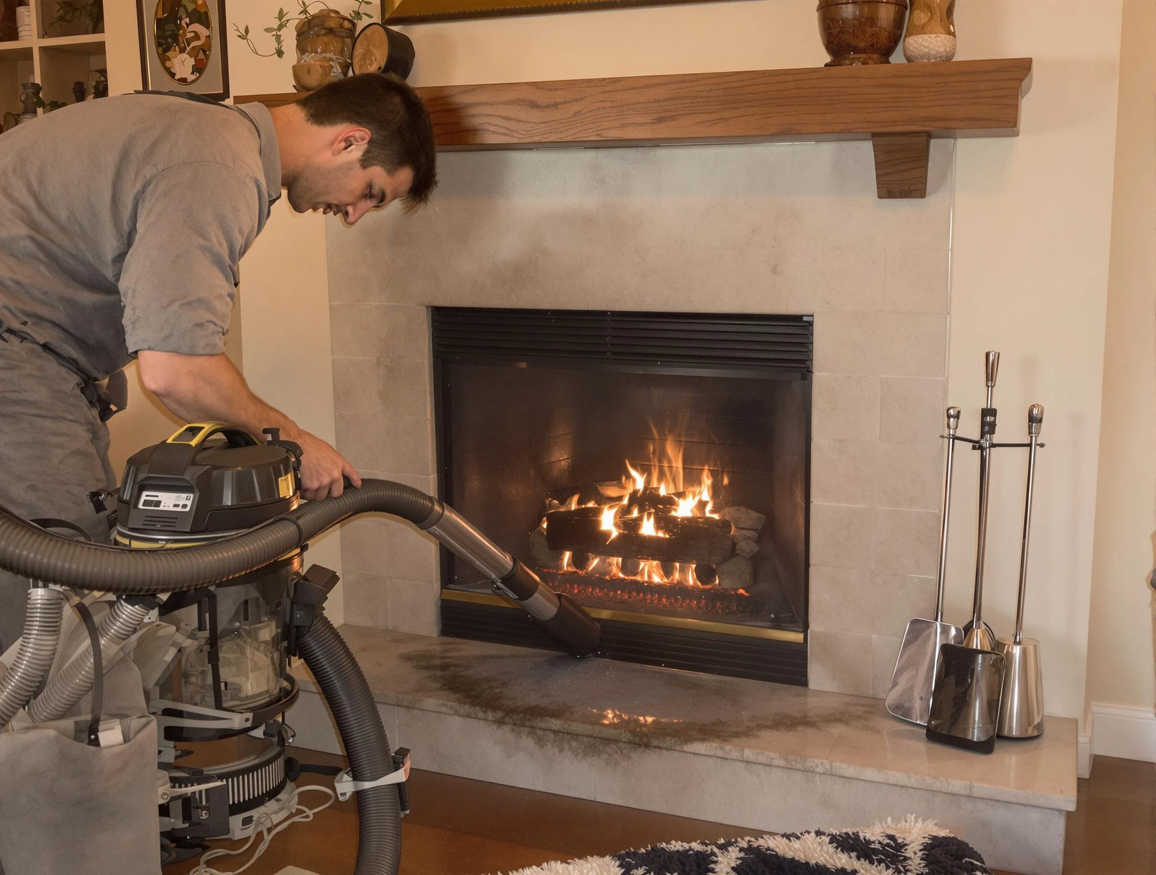 Routine fireplace upkeep by Park City Chimney Sweep in Park City, UT